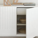 Aparador DORIC de 198 cm con 4 puertas y 4 cajones, en blanco – Teulat