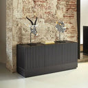 Aparador DORIC de 148 cm con 3 puertas y 3 cajones, en negro – Teulat