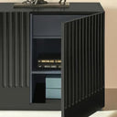 Aparador DORIC de 198 cm con 4 puertas y 4 cajones, en negro – Teulat
