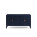 Aparador SAYLA de 160 cm con 4 puertas, en azul oscuro, vista de frente