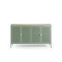 Aparador SAYLA de 160 cm con 4 puertas, en verde menta, vista de frente