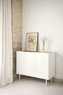 Aparador ARISTA de 110 cm con 3 puertas y 3 cajones, en blanco – Teulat