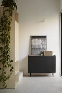 Aparador ARISTA de 110 cm con 3 puertas y 3 cajones, en negro – Teulat