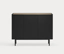 Aparador ARISTA de 110 cm con 3 puertas y 3 cajones, en negro – Teulat
