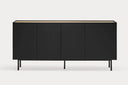 Aparador ARISTA de 165 cm con 4 puertas y 3 cajones, en negro – Teulat