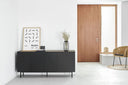 Aparador ARISTA de 165 cm con 4 puertas y 3 cajones, en negro – Teulat