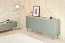 Aparador ARISTA de 165 cm con 4 puertas y 3 cajones, en verde – Teulat