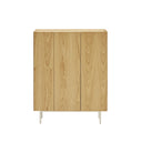 Mueble auxiliar alto ARISTA de 95 cm con 3 puertas, en roble – Teulat