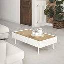 Mesa de centro ARISTA de 110 cm con 2 cajones, en blanco – Teulat