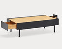 Mesa de centro ARISTA de 110 cm con 2 cajones, en negro – Teulat