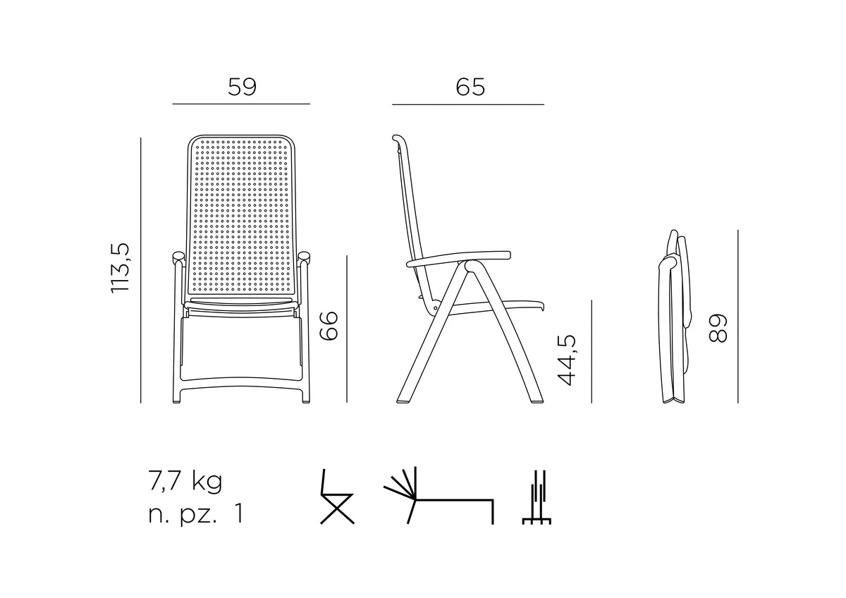 Croquis de medidas de Sillón Darsena