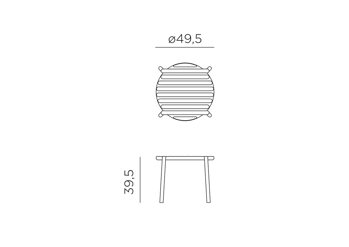 Croquis de medidas de Mesa Doga