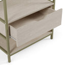 Estantería AMARA de 60 cm con cajón, en verde, detalle del cajón