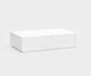 Mesa de centro DORIC de 110 cm con 2 cajones, en blanco – Teulat