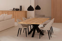 Mesa GRACE Roble Maciza, en negro, en un comedor