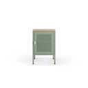 Mesita de noche SAYLA con 1 puerta, en verde menta, vista de frente