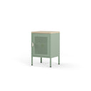 Mesita de noche SAYLA con 1 puerta, en verde menta, vista lateral