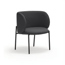 Butaca MOGI de 65 cm, en polipiel negro, vista en tres cuartos – Teulat