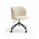 Silla de escritorio MOGI con ruedas, en polipiel beige, vista en tres cuartos – Teulat