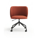 Silla de escritorio MOGI con ruedas, en teja, vista de frente – Teulat