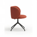 Silla tapizada MOGI con pie giratorio negro, en teja, vista lateral – Teulat