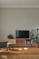 Mueble TV YOKO de 180 cm con 1 puerta y 2 cajones, en teja – Teulat