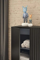 Mueble auxiliar alto DORIC de 91 cm con 2 puertas y 2 cajones, en negro – Teulat