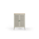 Mueble auxiliar SAYLA de 70 cm con 2 puertas, en crema, vista de frente