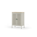 Mueble auxiliar SAYLA de 70 cm con 2 puertas, en crema, vista lateral