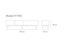 Croquis de medidas — Mueble TV 1P2C ARISTA: 180 cm de ancho × 40 cm de fondo × 45 cm de alto
