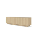 Mueble TV MARSELLA de 160 cm con 4 puertas, en roble natural, vista en tres cuartos