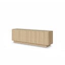 Mueble TV MARSELLA de 200 cm con 4 puertas, en roble natural, vista en tres cuartos