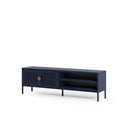 Mueble TV SAYLA de 160 cm con 2 puertas, en azul oscuro, vista lateral