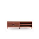 Mueble TV SAYLA de 160 cm con 2 puertas, en terracota, vista de frente