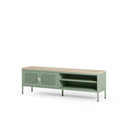 Mueble TV SAYLA de 160 cm con 2 puertas, en verde menta, vista lateral