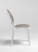 Silla Erica en blanco y tortora, vista lateral – Nardi