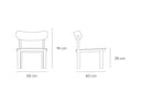 Croquis de medidas — Butaca NARA: 59 × 60 × 74 cm, asiento a 39 cm