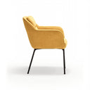 Silla SADIRA con brazos, en mostaza, vista lateral – Teulat