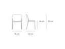 Croquis de medidas — Silla SAGO: 54 × 54 × 80 cm, asiento a 46 cm