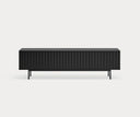 Mueble TV SIERRA de 180 cm con 3 puertas, en negro, visto de frente – Teulat