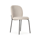 Silla DAIA tapizada en beige con patas negras de metal