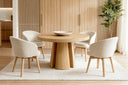 Silla VIRGINIA Giratoria con Patas de Haya, en beige, en un comedor