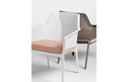 Sillón Net Relax en blanco con cojín rosa, vista de tres cuartos – Nardi