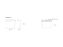 Croquis de medidas — Consola TOTEM de 100 cm con 2 cajones: 100 cm de ancho × 35 cm de fondo × 80 cm de alto. Hueco libre bajo los cajones: 60 cm