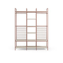 Vestidor abierto AMARA de 140 cm, en terracota, vista de frente