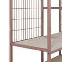 Vestidor abierto AMARA de 140 cm, en terracota, detalle de la rejilla